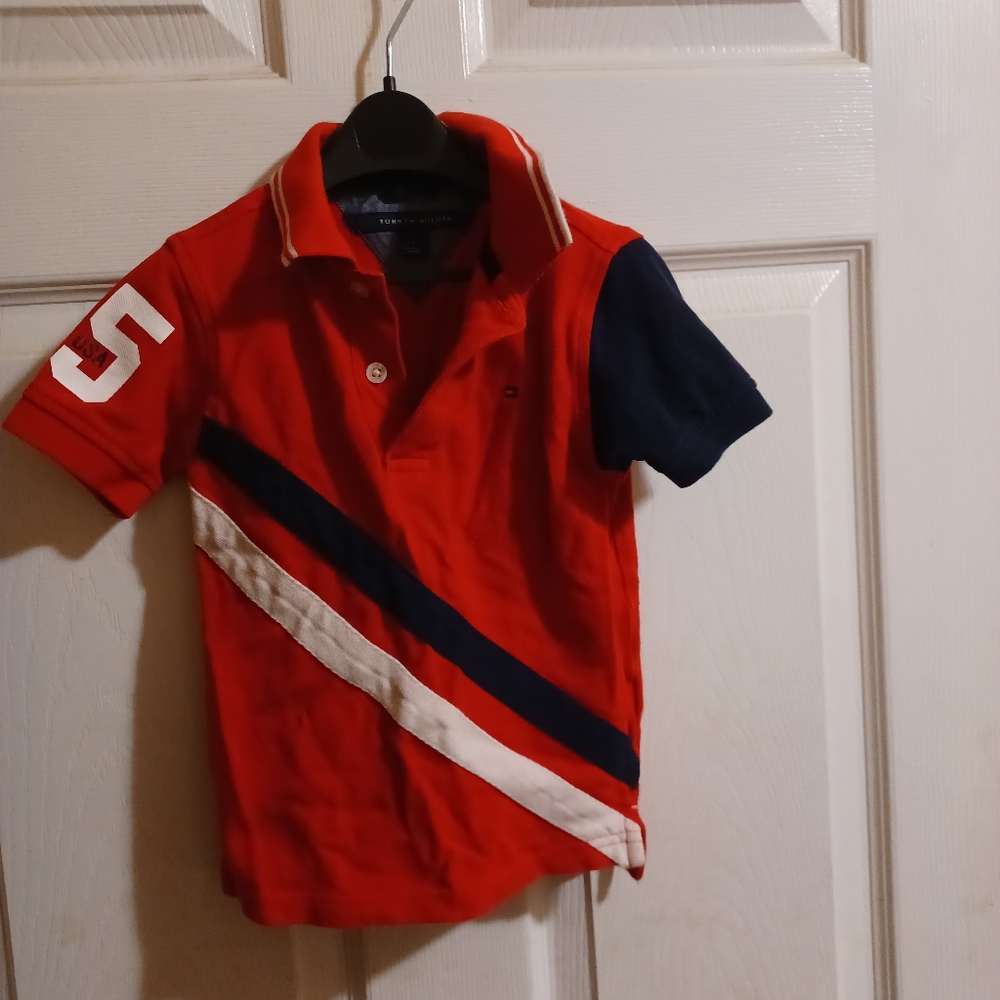 Tommy Hilfiger Polo Shirt Size 4 Red